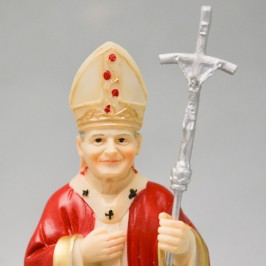 Statua Giovanni Paolo II Casula Rossa 21 cm