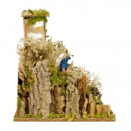 Presepe con Natività e Pastori in Movimento