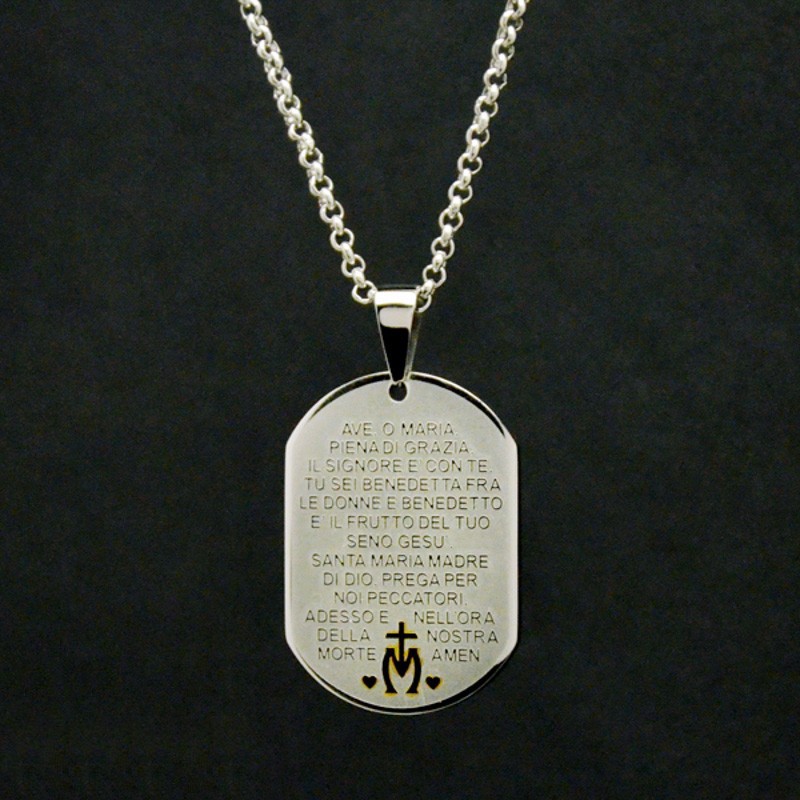 Collana Uomo Con Ciondolo Doppia Piastra Militare - Acciaio Inossidabile, Lunghezza Regolabile - Foto 2