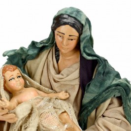 Donna con Bambino in Terracotta cm 18