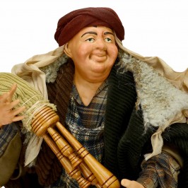 Zampognaro Presepe Napoletano cm 45