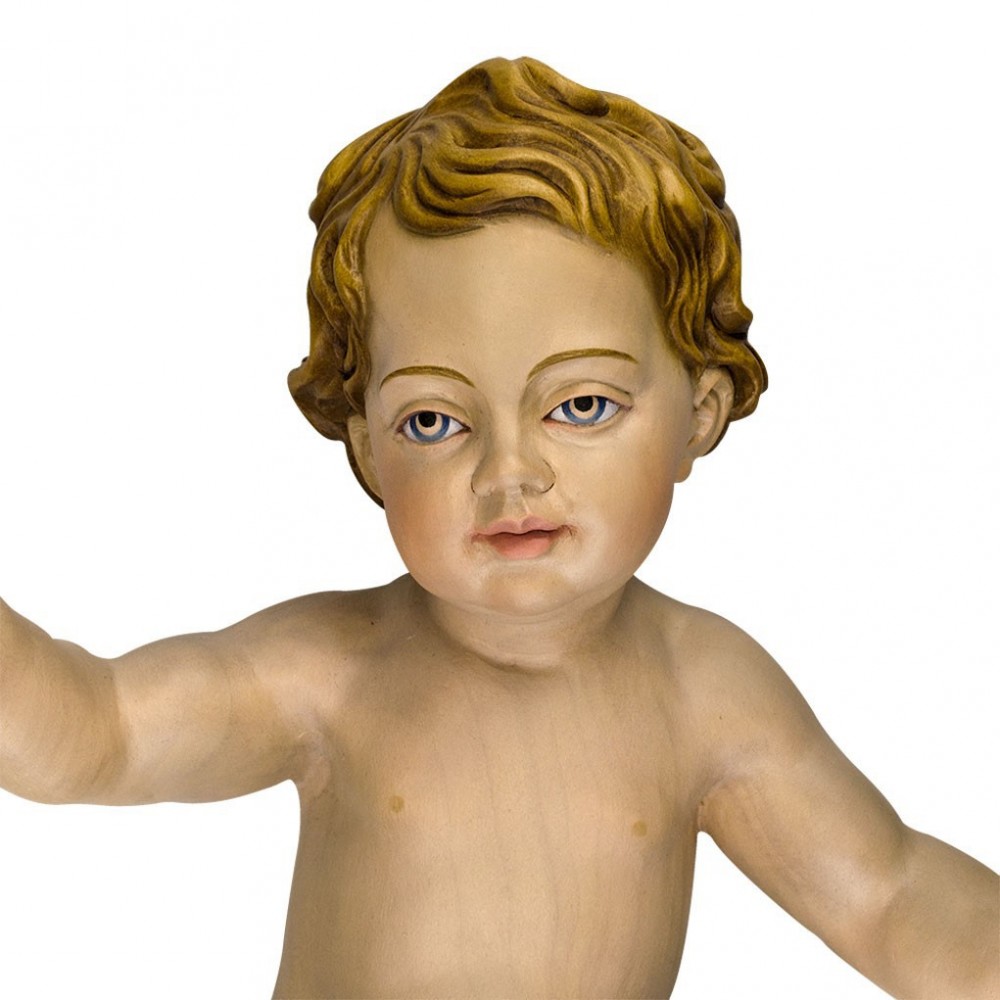 Gesù Bambino e Culla in Legno 42 cm
