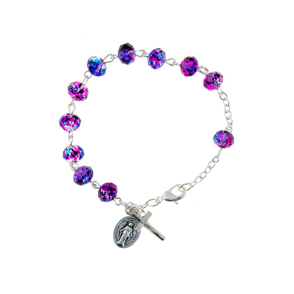 Bracciale con Grani in Vetro su Catena Bracciale con Grani in Vetro su Catena