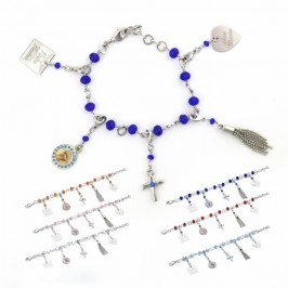 Bracciale Tro Grani Cristallo e Pendenti