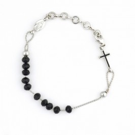 Bracciale Viera Grani Cristallo e Croce Smaltata