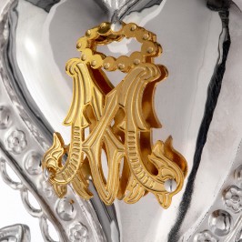 Cuore Votivo Mariano in Argento