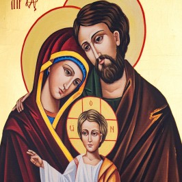 Quadro Foglia Oro Sacra Famiglia