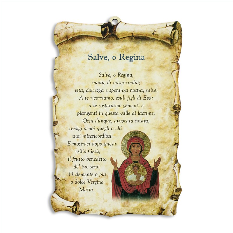 Preghiera Salve O Regina In Latino Tavoletta con preghiera a Salve o Regina