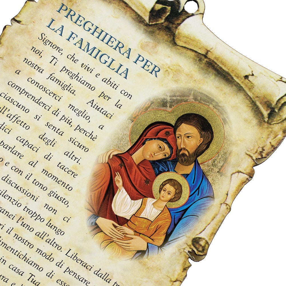 Preghiera Per La Famiglia Cappellina Quadretto in legno con preghiera per la Famiglia