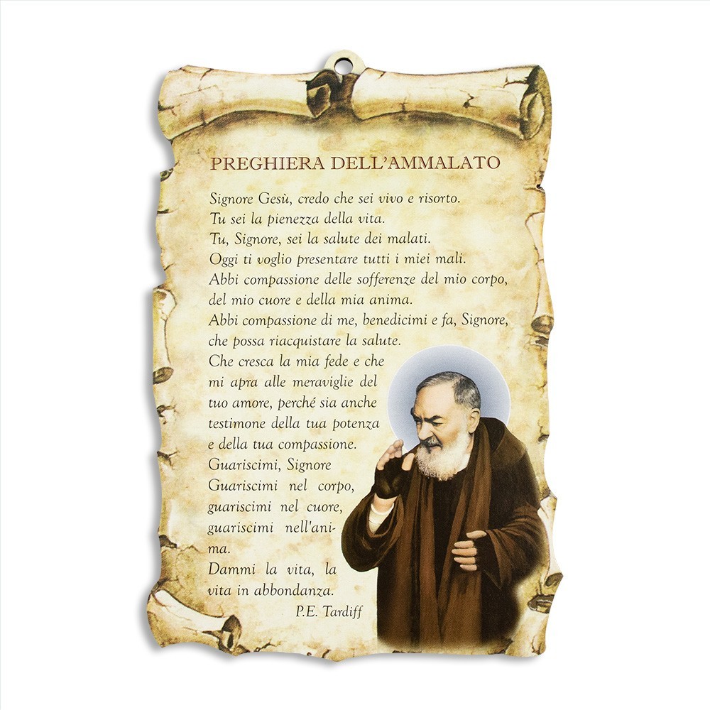 Preghiera Per Un Ammalato Grave Tavoletta con Preghiera dell' ammalato
