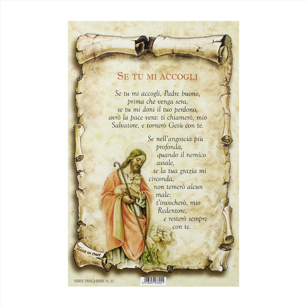 Cartoncino Pergamena con Preghiera