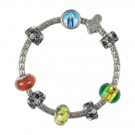 Bracciale Elastico con Grani in Metallo