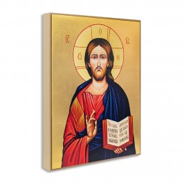Quadro Foglia Oro Gesù Pantocratore