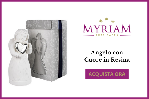Angelo Con Cuore In Resina